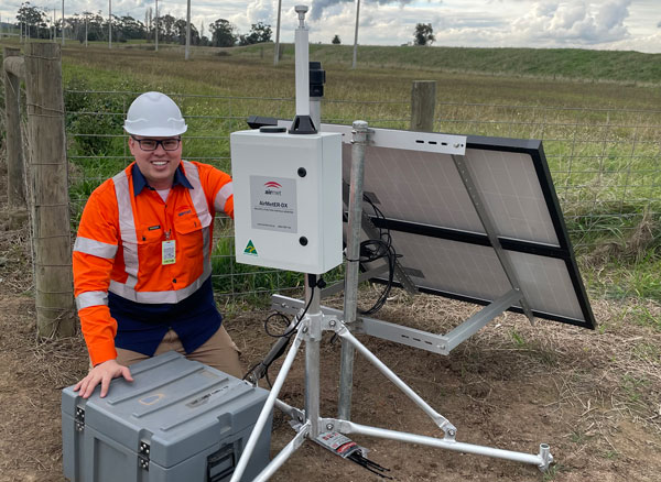 Service Technician On-Site to Service AirMetER-DX Monitoring Stations