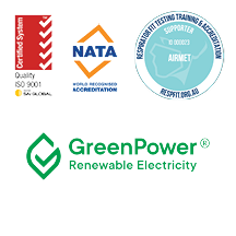 ISO9001 Accreditation, NATA Accreditation, GreenPower and RESP-FIT Supporter