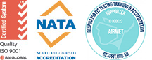 ISO9001 Accreditation, NATA Accreditation and RESP-FIT Supporter