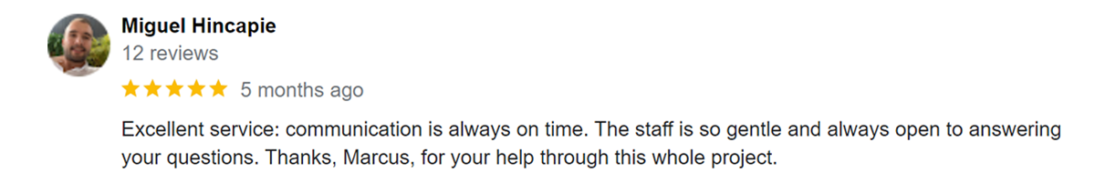 Miguel - Google review
